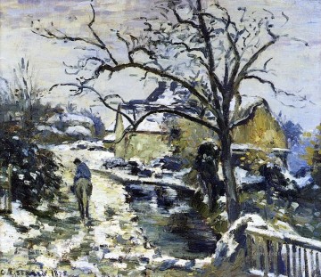 winter at montfoucault 2 1875 Camille Pissarro scenery Oil Paintings